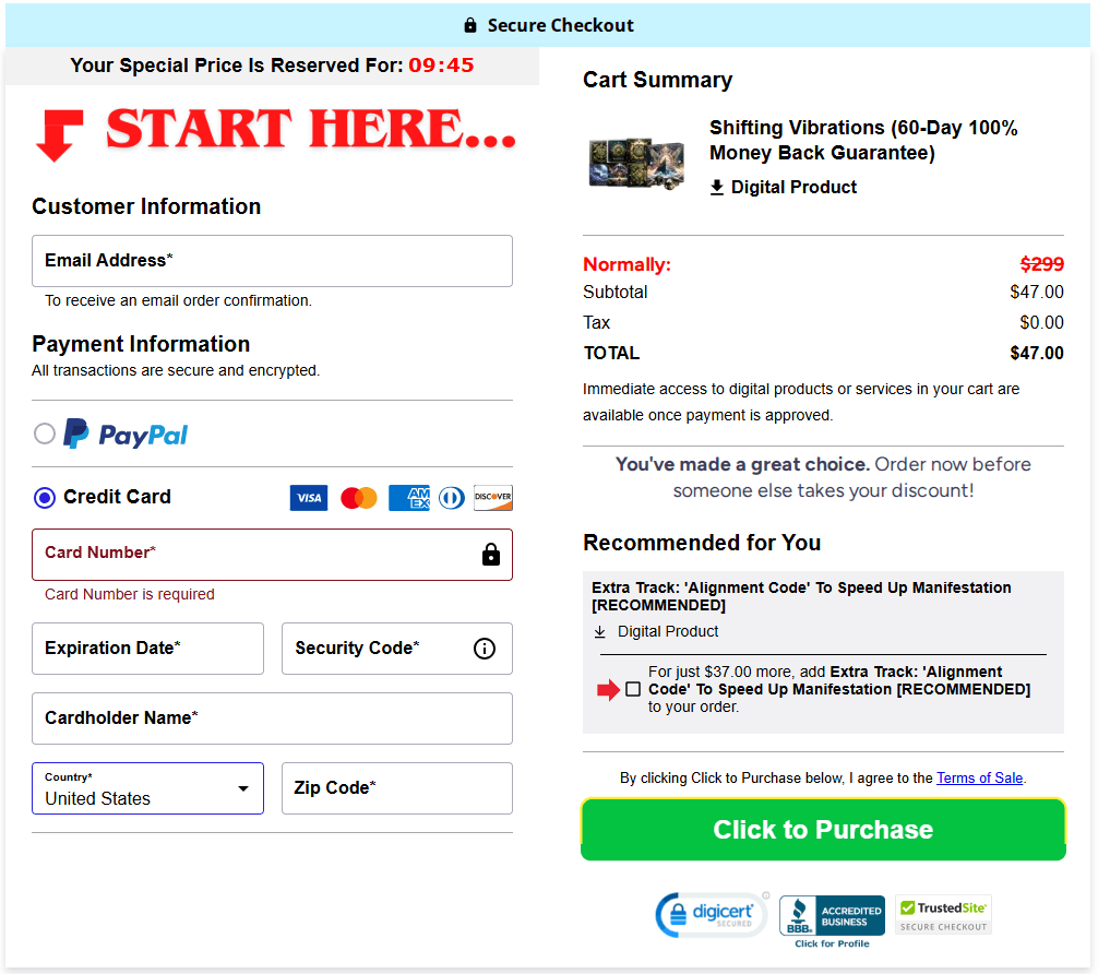 Shifting Vibrations Checkout